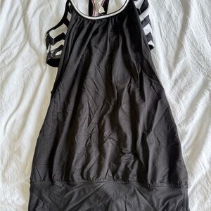 Lululemon Athletica Black Tank with Pink and White Accents